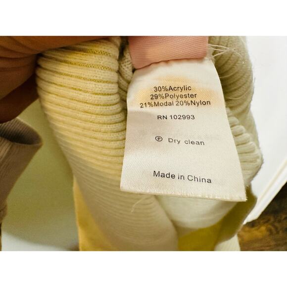 RONNY KOBO COLLECTIVE Off-White Knit Mock Neck Twist Cutout Sweater Dress M - Picture 13 of 13